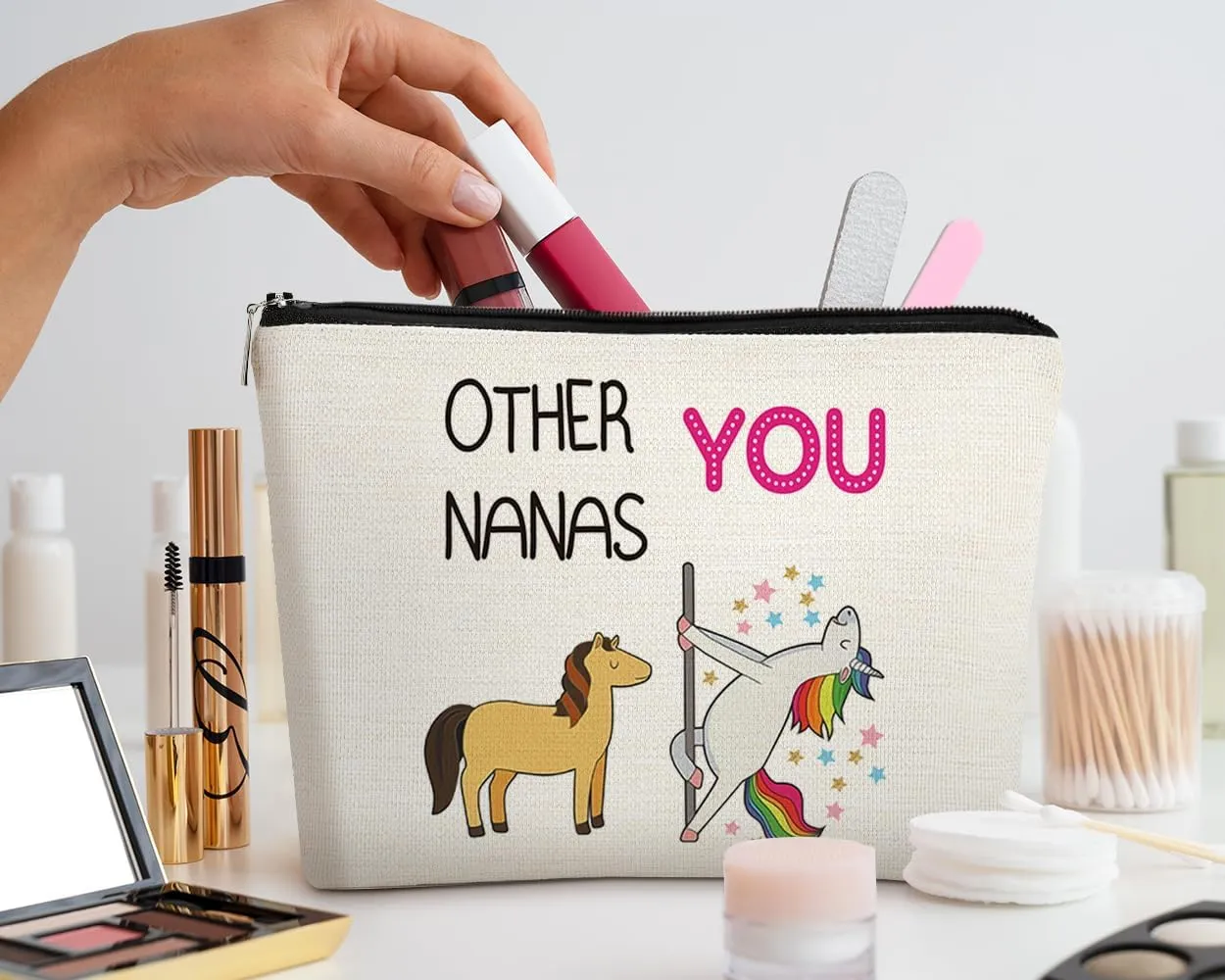 EXUQO Best Grandma Gifts,Other Nanas and You Makeup Bag Cosmetic Bag Travel Toiletry Zipper Pouch,Nana Gifts,Birthday Mother's Day Gifts for Grandma from Grandson Grandkids Granddaughter