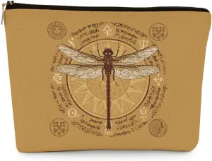 EXUQO Dragonfly Small Makeup Bags,Tarot Cosmetic Bag Best Gift for Girls,Zipper Travel Pouch Toiletry Bag for Sister Daughter Best Friend