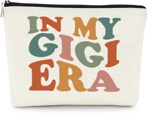 EXUQO Gigi Gifts for Grandma,In my Gigi Era Makeup Bag,Birthday Gifts for Grandma from Grandkids,Zipper Pouch Bag Travel Bag,Gigi Cosmetic Bag