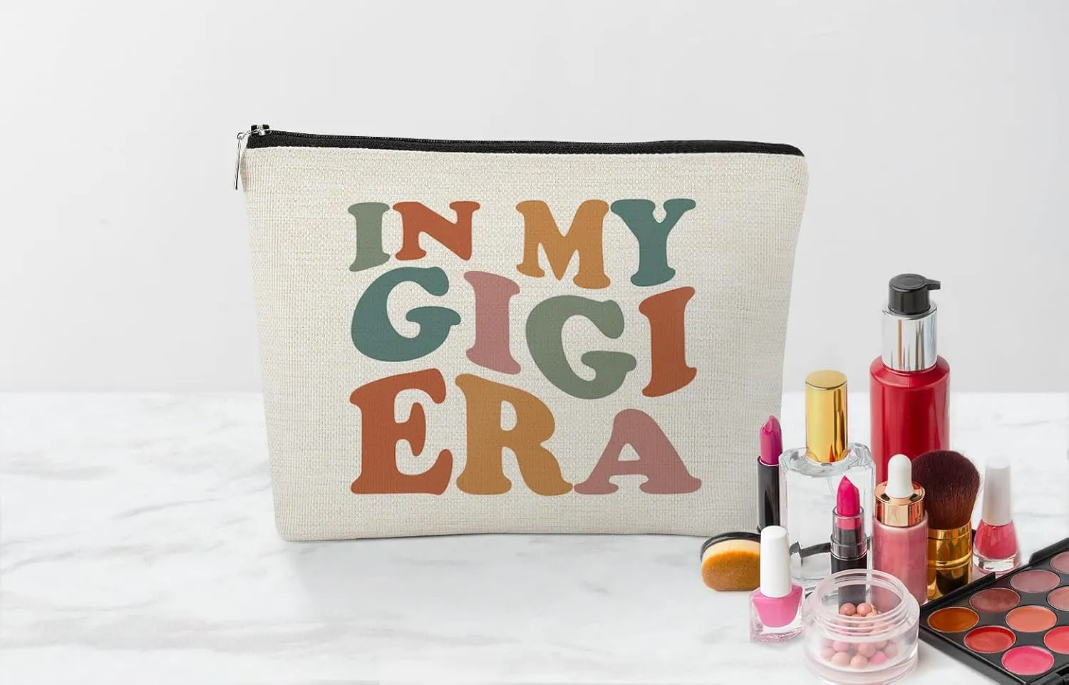EXUQO Gigi Gifts for Grandma,In my Gigi Era Makeup Bag,Birthday Gifts for Grandma from Grandkids,Zipper Pouch Bag Travel Bag,Gigi Cosmetic Bag