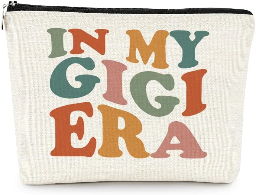 EXUQO Gigi Gifts for Grandma,In my Gigi Era Makeup Bag,Birthday Gifts for Grandma from Grandkids,Zipper Pouch Bag Travel Bag,Gigi Cosmetic Bag