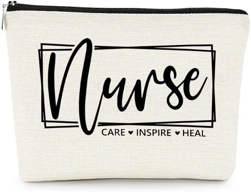 EXUQO Nurse Makeup Bag - Graduation Gift, Zipper Travel Toiletry Bag