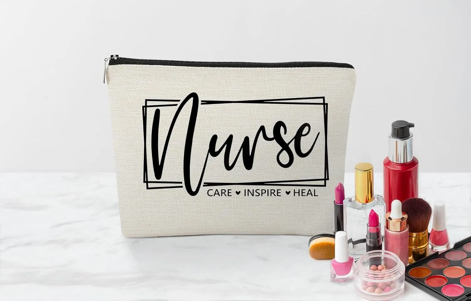 EXUQO Nurse Makeup Bag - Graduation Gift, Zipper Travel Toiletry Bag