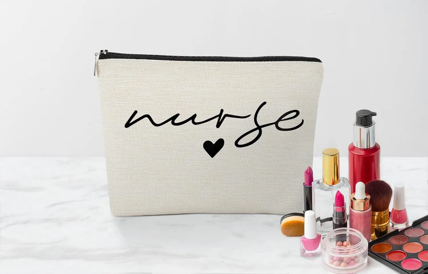EXUQO Nurse Makeup Bag Nurse Gifts,Nurse Cosmetic Bags With Zipper,Small Cosmetic Bag,Nurse Graduation Gift,Nurse Gifts for Women,Gifts for School Nurse Medical Student