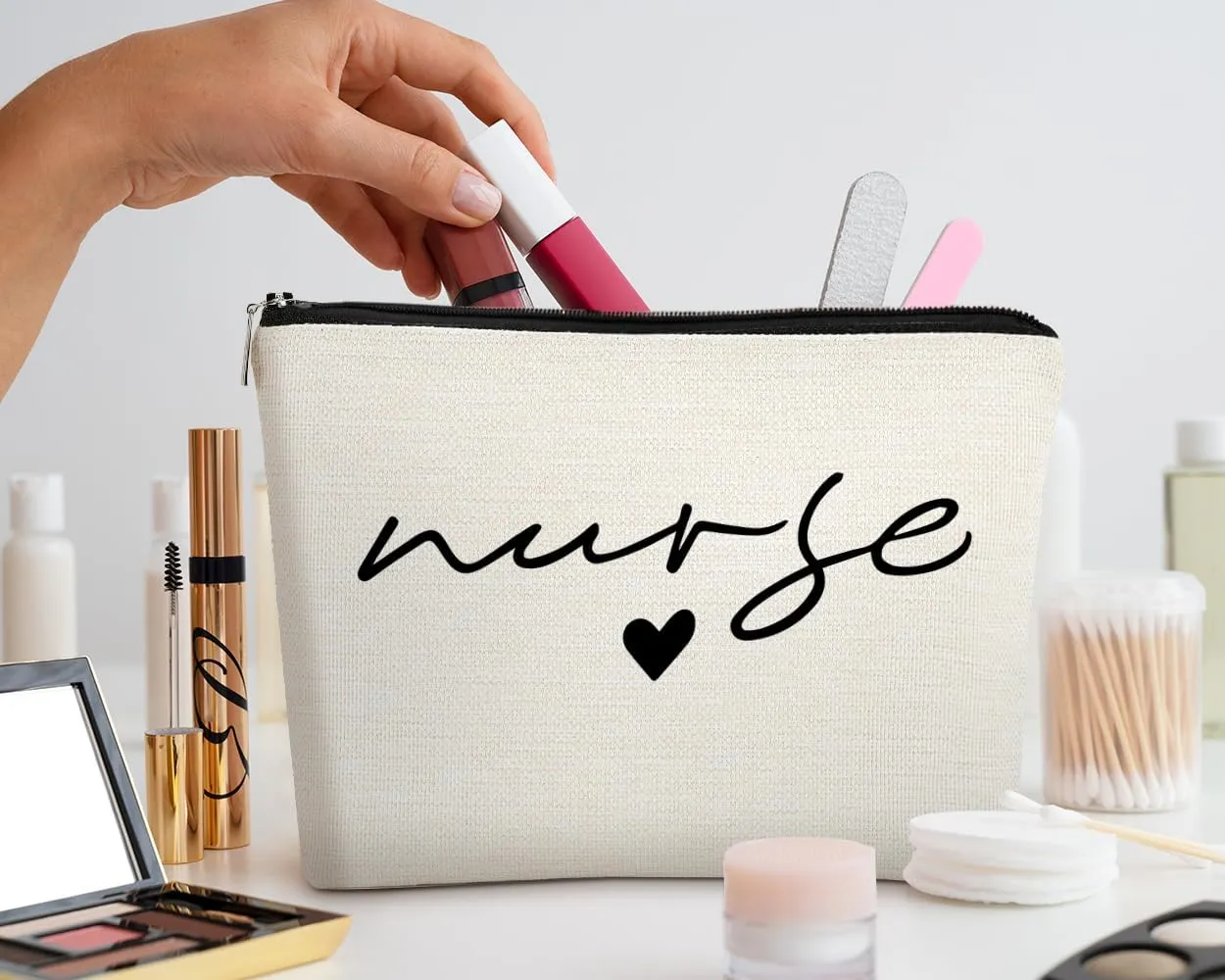 EXUQO Nurse Makeup Bag Nurse Gifts,Nurse Cosmetic Bags With Zipper,Small Cosmetic Bag,Nurse Graduation Gift,Nurse Gifts for Women,Gifts for School Nurse Medical Student