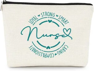 EXUQO Nurse Makeup Bag - Zipper Travel Toiletry Bag, School Nurse Gift