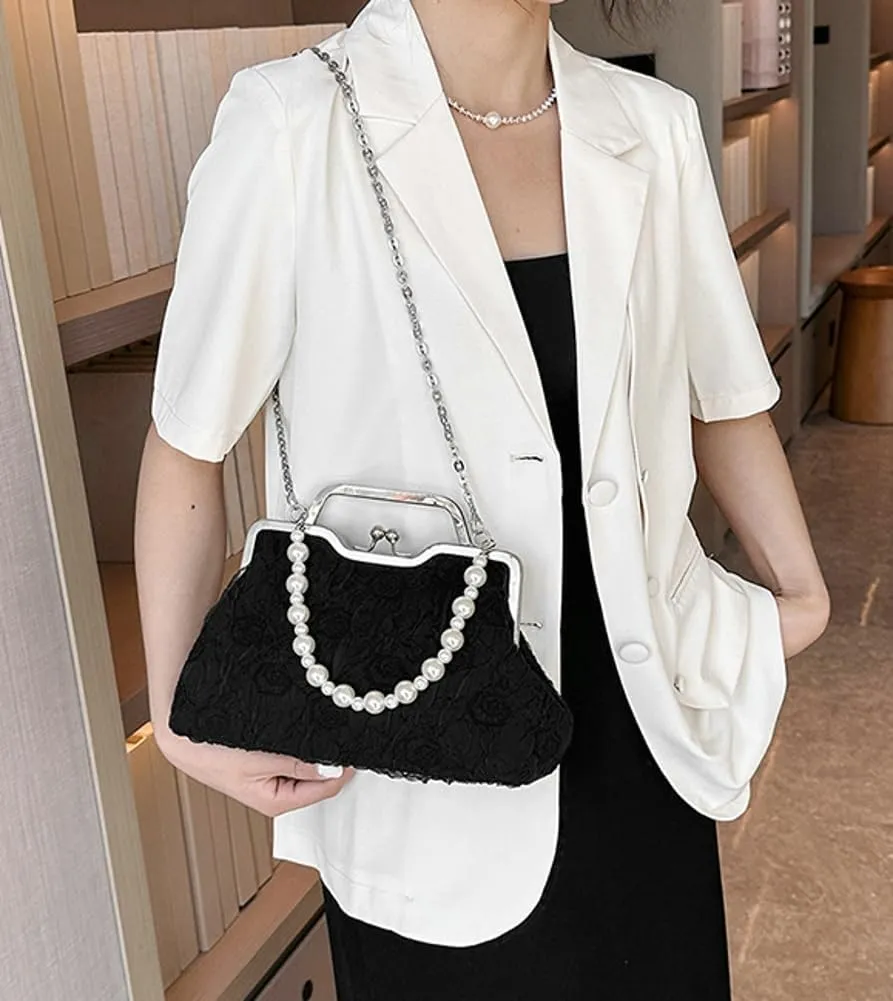 Fairy Chic Bag for Women Soft Nylon Crossbody Hobo Shoulder Bag Aesthetic Clutch Underarm Purse Handbag