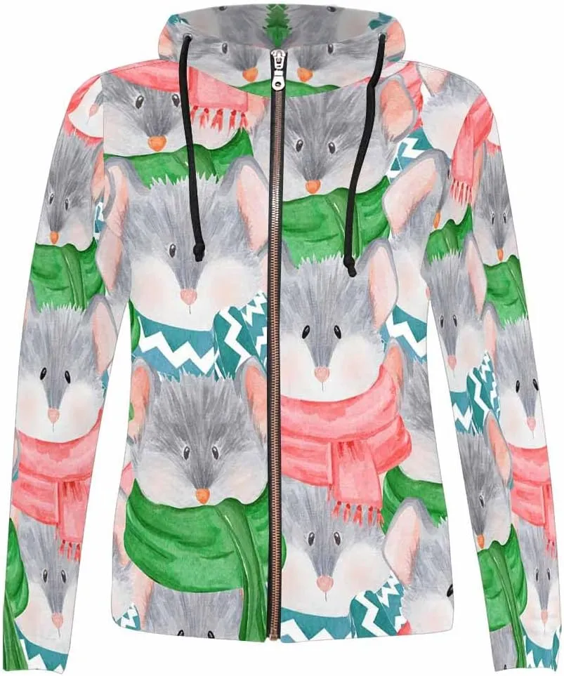 Fall Clothing Merry Christmas Pattern Womens Zip Up Hoodies Fleece Jackets Oversized Sweatshirts