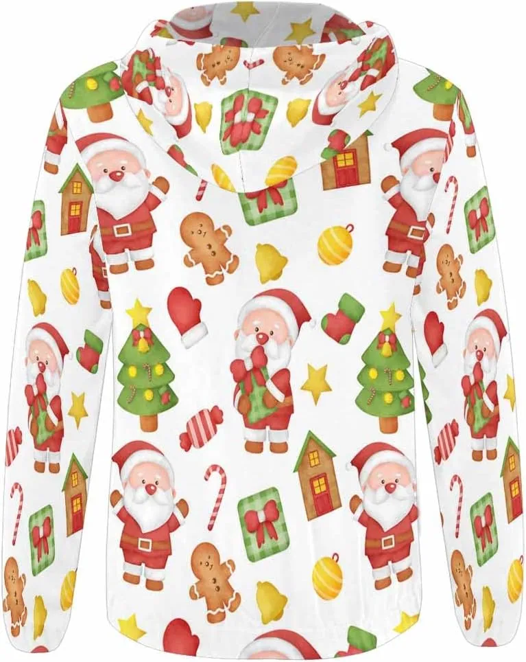 Fall Sweatshirts For Women Yellow Christmas Bells Holly Leaves Womens Zip Up Sweatshirt Oversized Hoodies Sweater