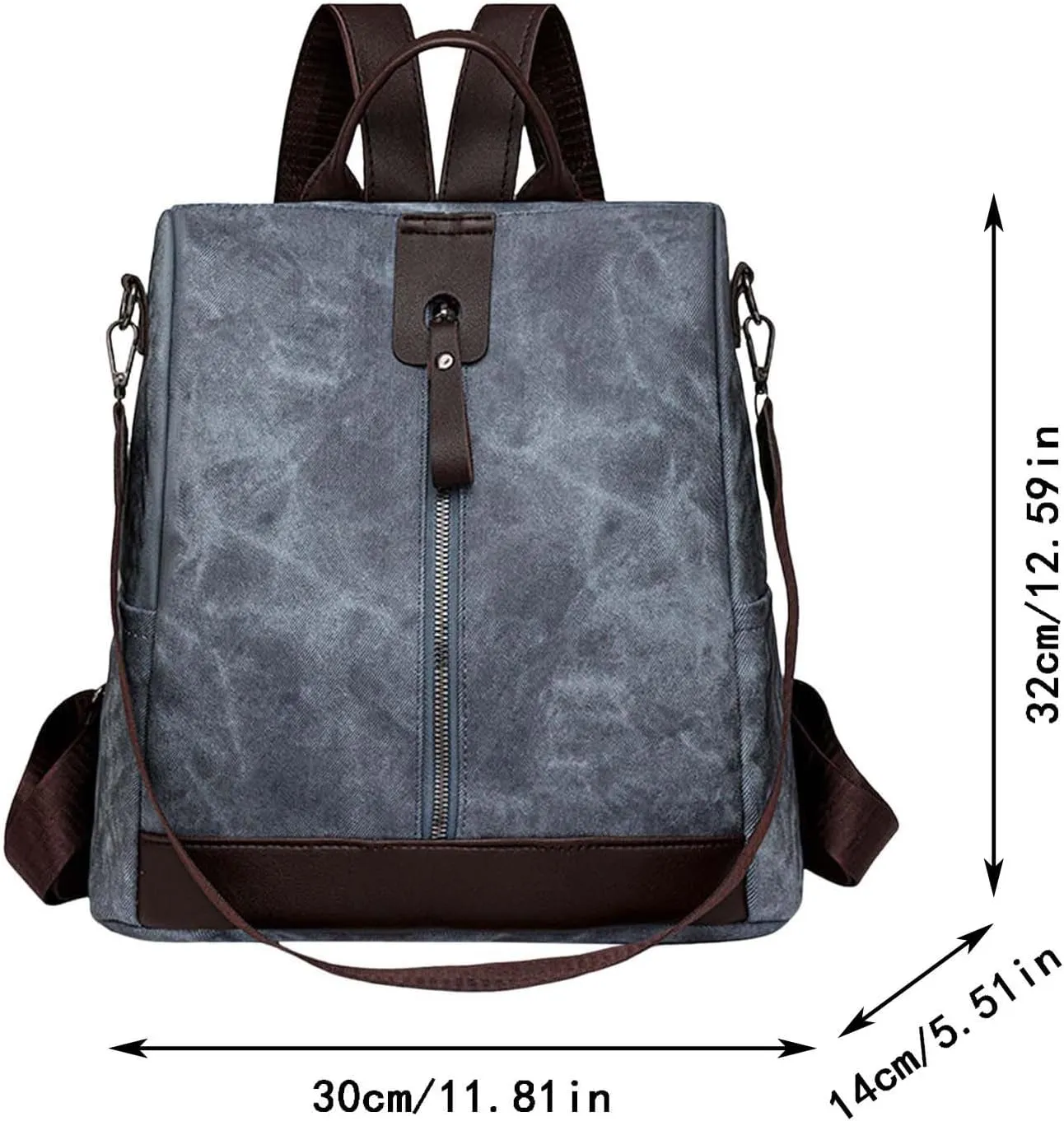 Fashion Cloth Canvas Backpack for Women Comfortable Leather Student Backpacks Stylish Daypack Purse Shoulder Bag