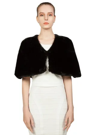 Faux Fur Cape Black