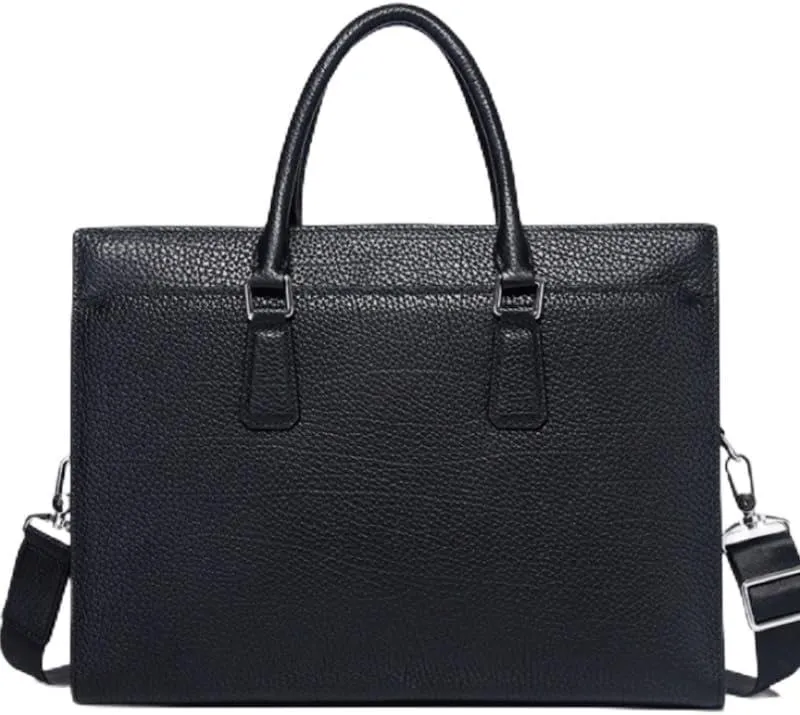 French Men's Briefcase Casual Genuine Leather Men's Handbag ffor Commuting Travel Business
