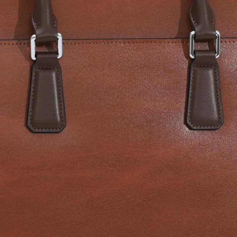 French Men's Briefcase Casual Genuine Leather Men's Handbag ffor Commuting Travel Business