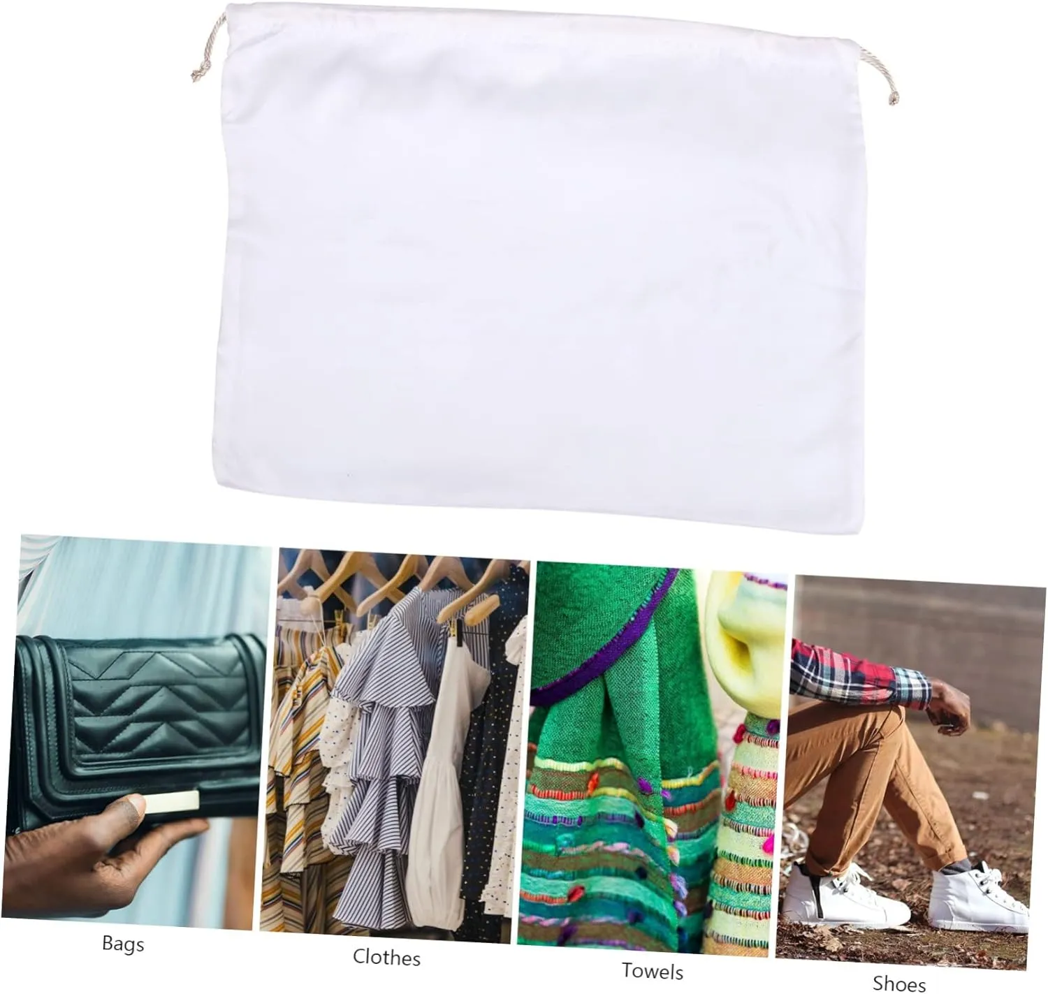 GALPADA Sets Luxury Silk Drawstring Bag Set Multi-purpose Household Storage Bag Belt and Mouth Rope Design Pcs