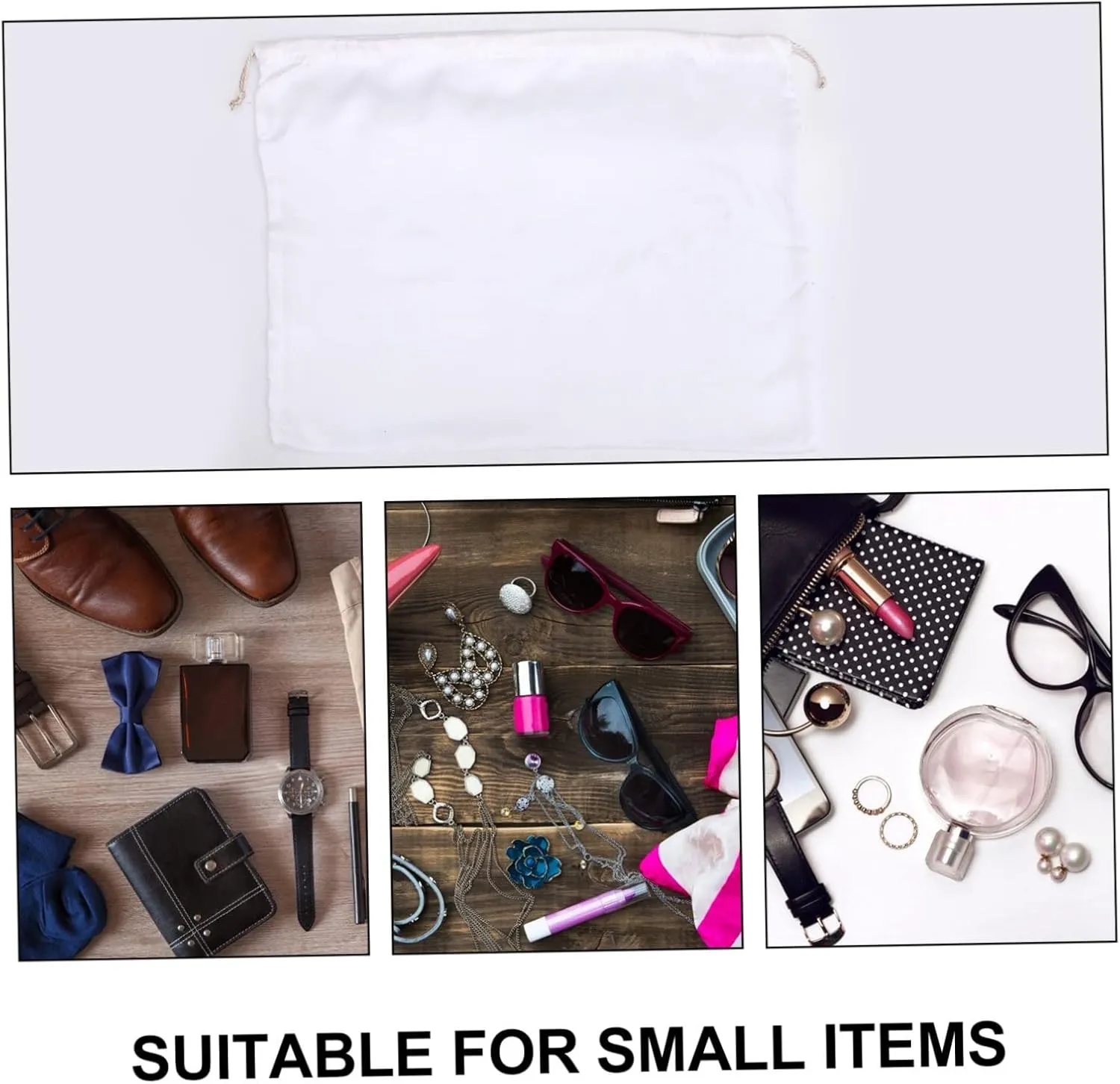 GALPADA Sets Luxury Silk Drawstring Bag Set Multi-purpose Household Storage Bag Belt and Mouth Rope Design Pcs