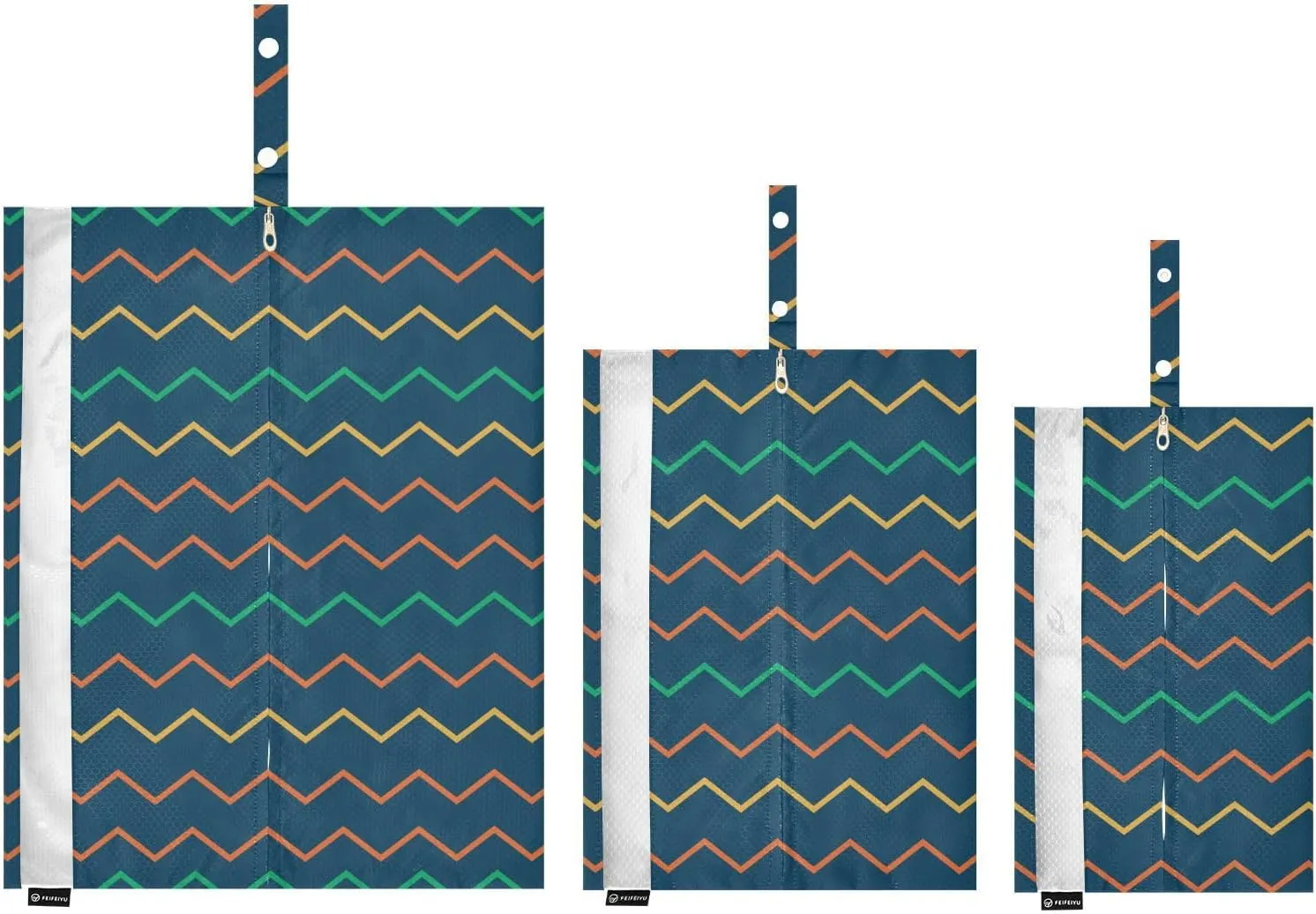 Garment Bag Closet Storage, Luggage Space Saver, Colorful Wave Pattern, Waterproof, 3 Set Travel Packing Cubes For Suitcases, Luggages Management Personnel