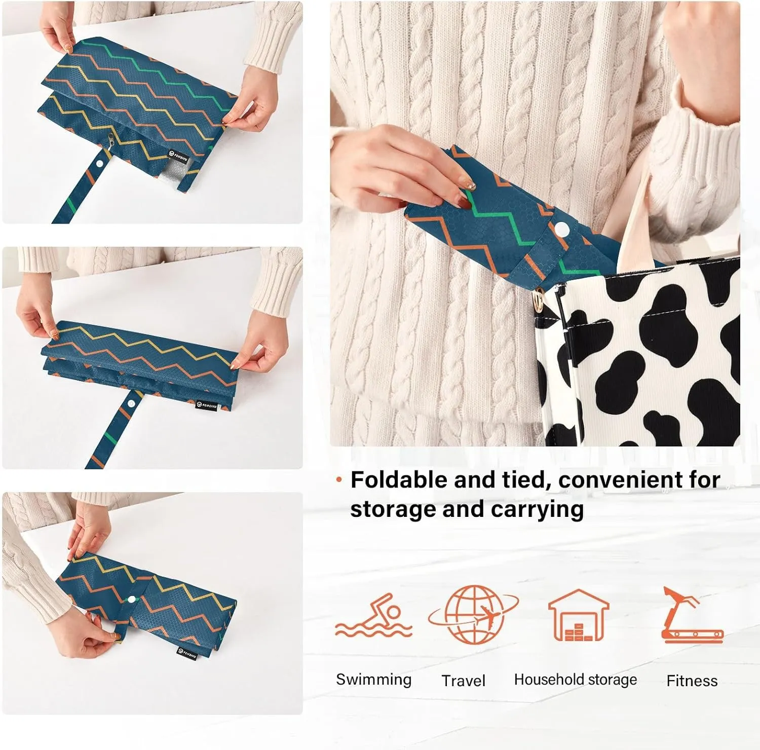 Garment Bag Closet Storage, Luggage Space Saver, Colorful Wave Pattern, Waterproof, 3 Set Travel Packing Cubes For Suitcases, Luggages Management Personnel