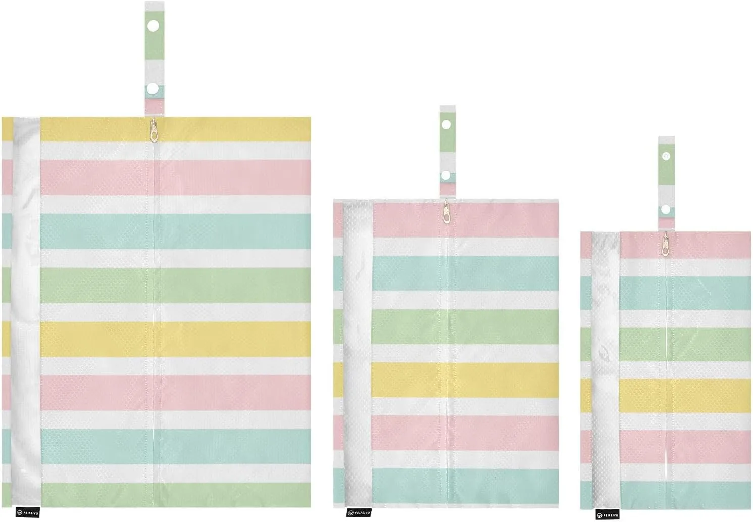 Garment Bag Closet Storage, Luggage Space Saver, Easter Festive Stripes, Waterproof, 3 Set Travel Packing Cubes For Suitcases, Luggages Management Personnel