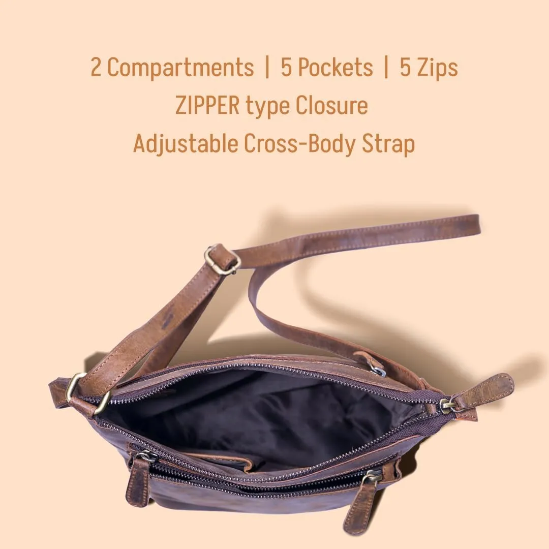 Genuine Leather Crossbody Bag for Women  Medium Size Leathure Purse, Stylish and Durable Handbags for Women