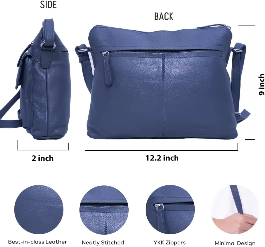 Genuine Leather Crossbody Bag for Women  Medium Size Leathure Purse, Stylish and Durable Handbags for Women