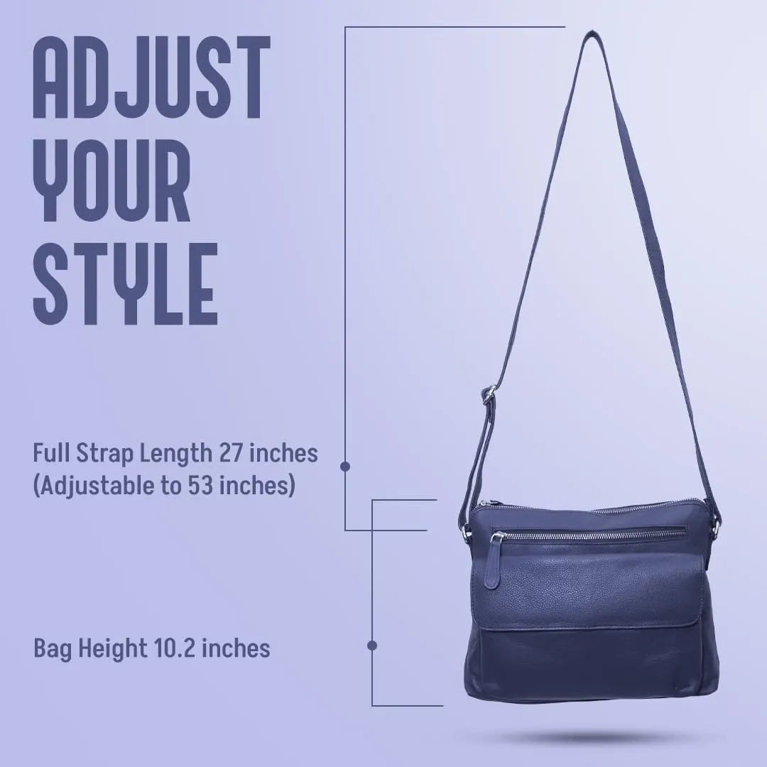 Genuine Leather Crossbody Bag for Women  Medium Size Leathure Purse, Stylish and Durable Handbags for Women