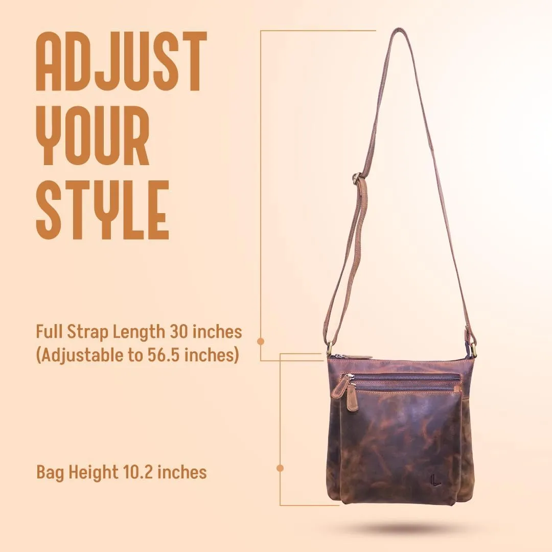Genuine Leather Crossbody Bag for Women  Medium Size Leathure Purse, Stylish and Durable Handbags for Women