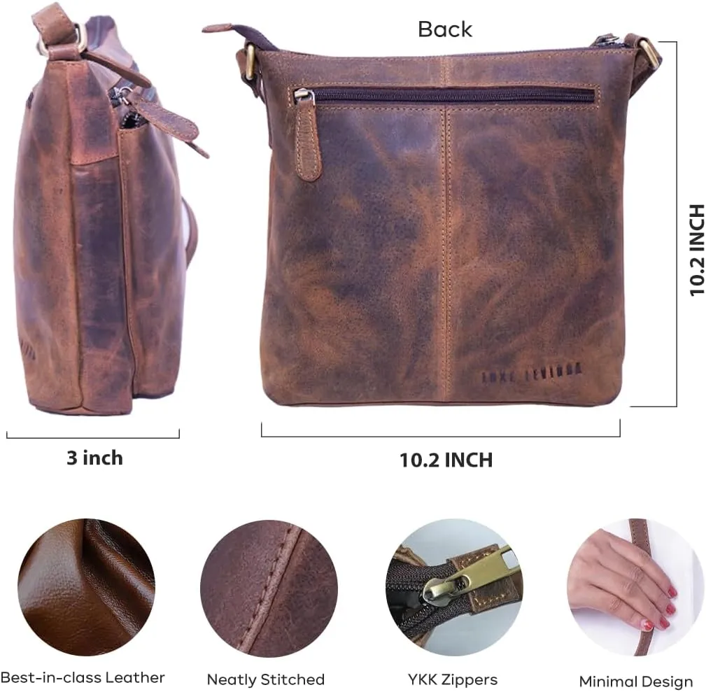 Genuine Leather Crossbody Bag for Women  Medium Size Leathure Purse, Stylish and Durable Handbags for Women
