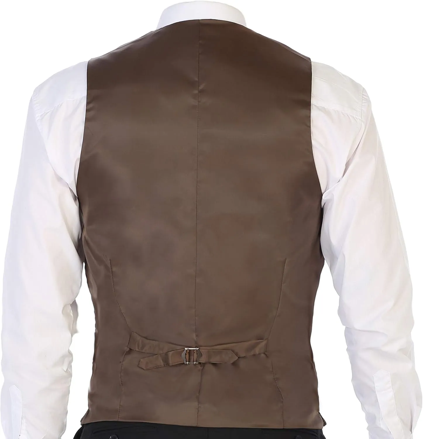 Gioberti Men's 5 Button Tailored Collar Slim Fit Formal Herringbone Tweed Suit Vest