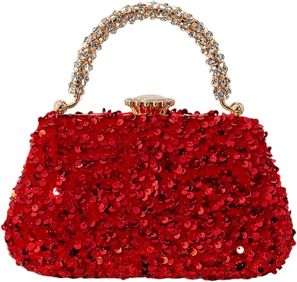 Glitter Women Rhinestone Sequin Handbag Stylish Shoulder Purse Ladies Crossbody Clutch Bag for Wedding Party Cocktail