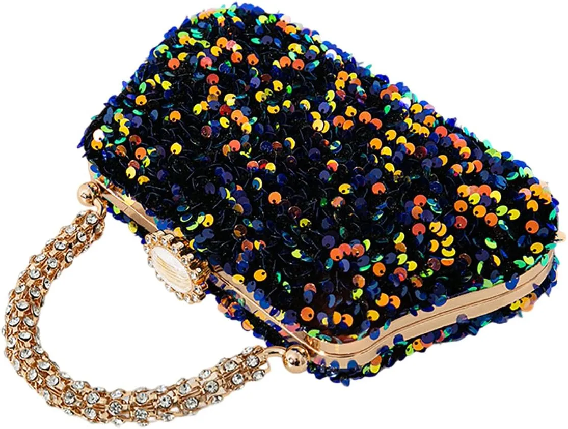 Glitter Women Rhinestone Sequin Handbag Stylish Shoulder Purse Ladies Crossbody Clutch Bag for Wedding Party Cocktail