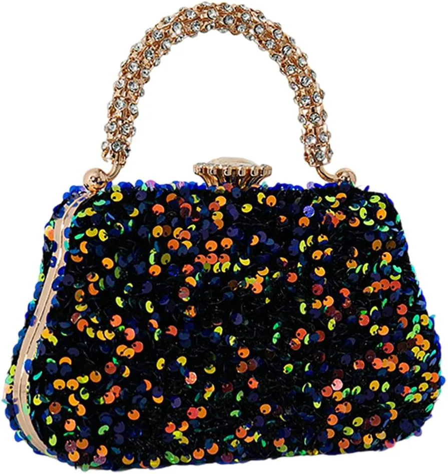 Glitter Women Rhinestone Sequin Handbag Stylish Shoulder Purse Ladies Crossbody Clutch Bag for Wedding Party Cocktail