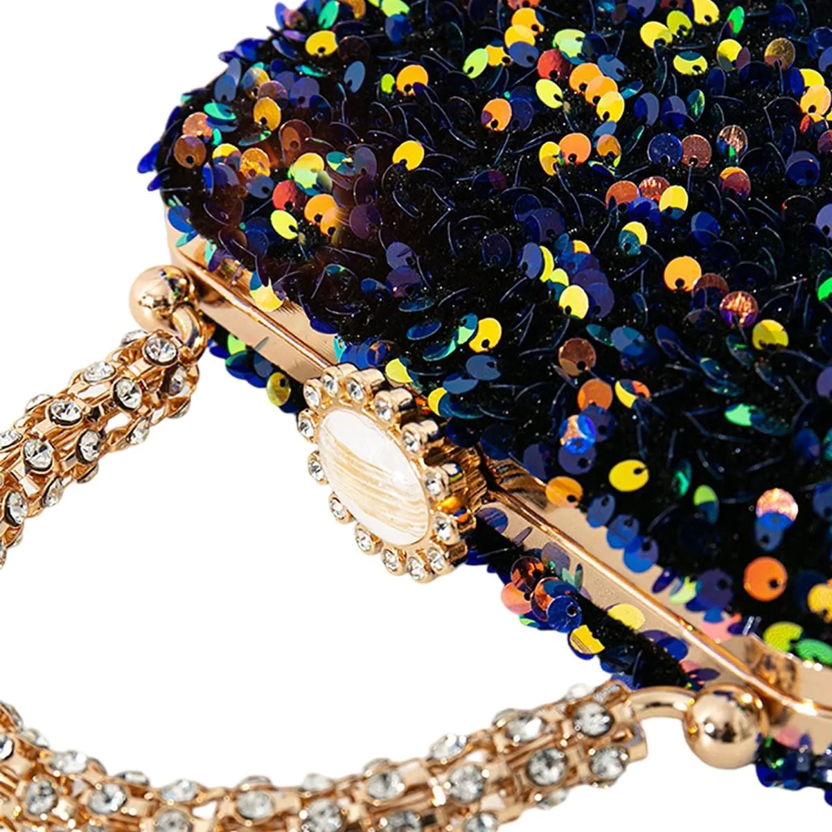 Glitter Women Rhinestone Sequin Handbag Stylish Shoulder Purse Ladies Crossbody Clutch Bag for Wedding Party Cocktail