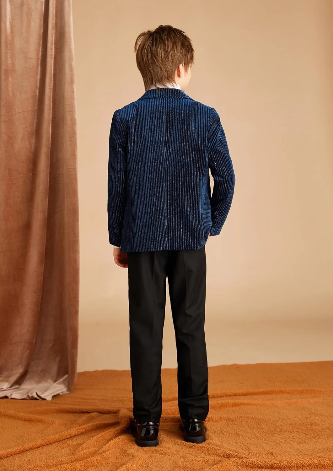 GRACE KARIN Boys Velvet Blazers Slim Fit Suit Jacket Formal Blazer for Party Prom5-12Y
