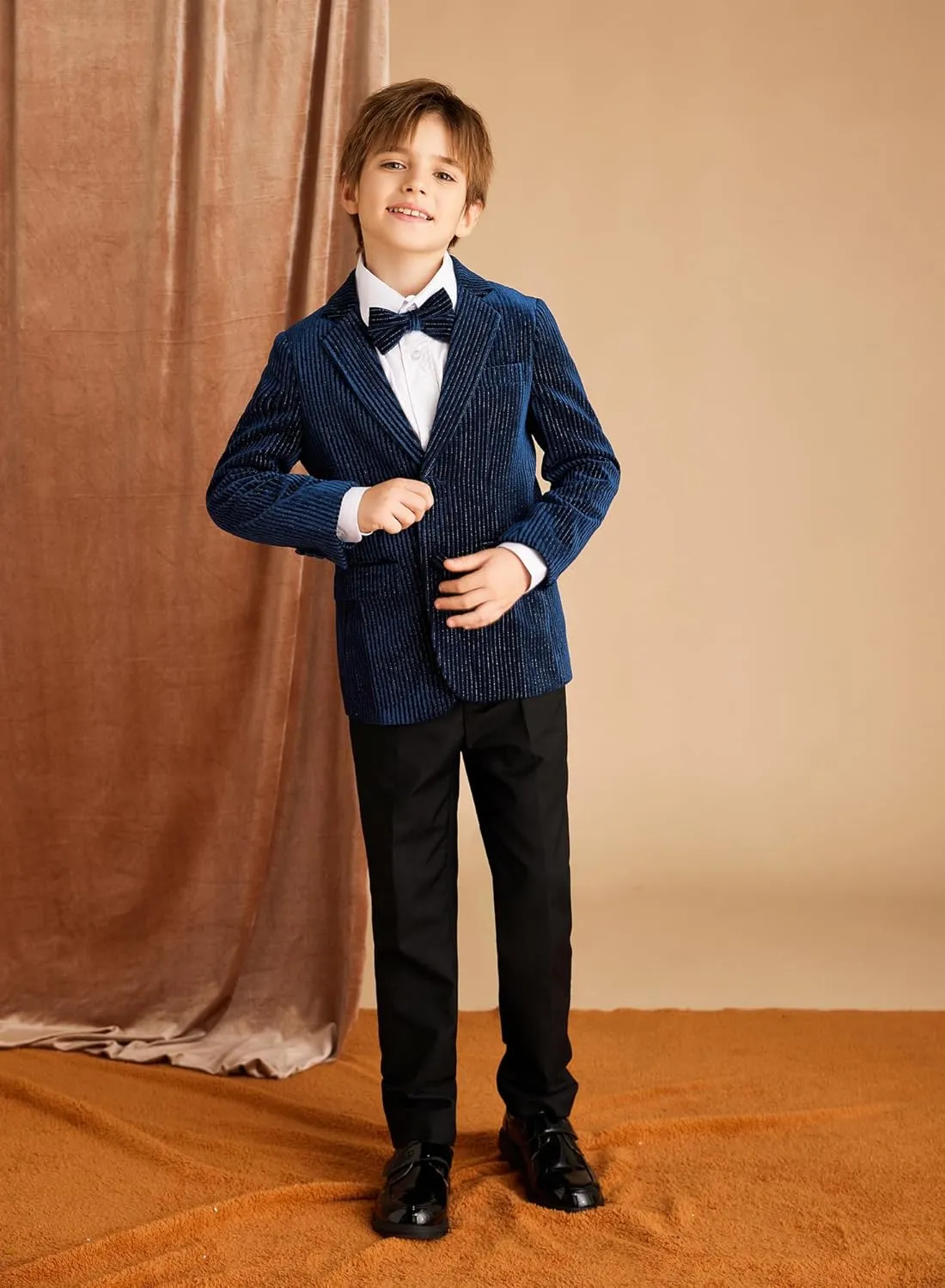 GRACE KARIN Boys Velvet Blazers Slim Fit Suit Jacket Formal Blazer for Party Prom5-12Y