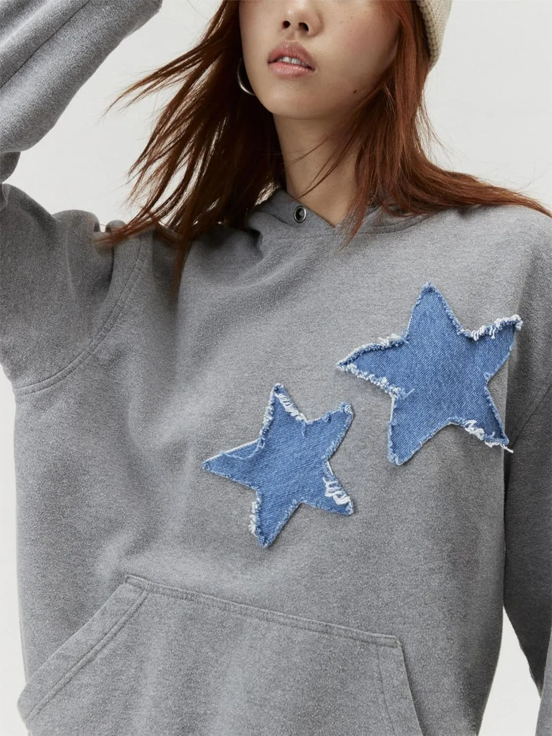 Graphic Oversized Sweatshirt Y2k Women Preppy Hoodies Long Sleeve Hooded Pullover Sweaters Aesthetic Pockets