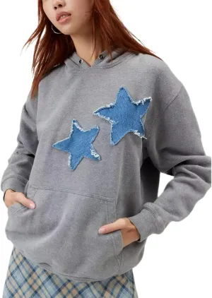 Graphic Oversized Sweatshirt Y2k Women Preppy Hoodies Long Sleeve Hooded Pullover Sweaters Aesthetic Pockets