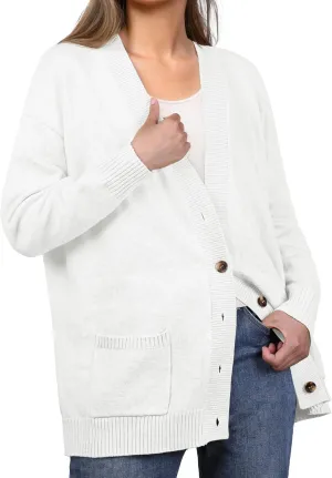 GRECERELLE Women's 2024 Fall Cardigan Sweaters Oversized Open Front Button Knit Outwear Coats with Pockets