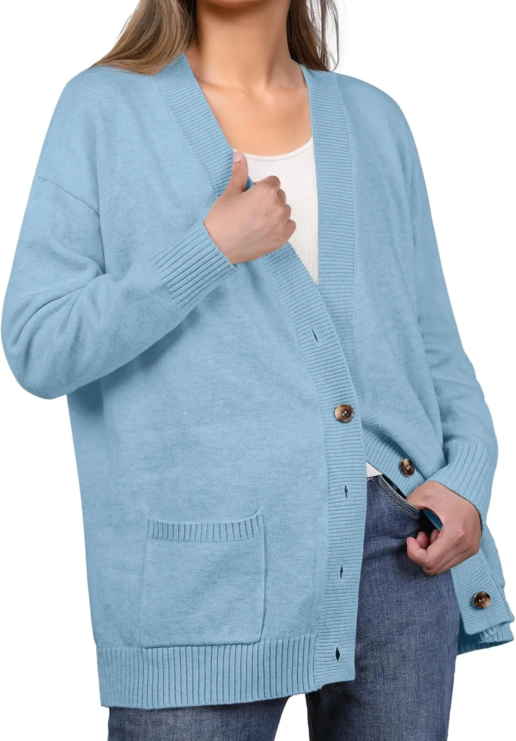 GRECERELLE Women's 2024 Fall Cardigan Sweaters Oversized Open Front Button Knit Outwear Coats with Pockets