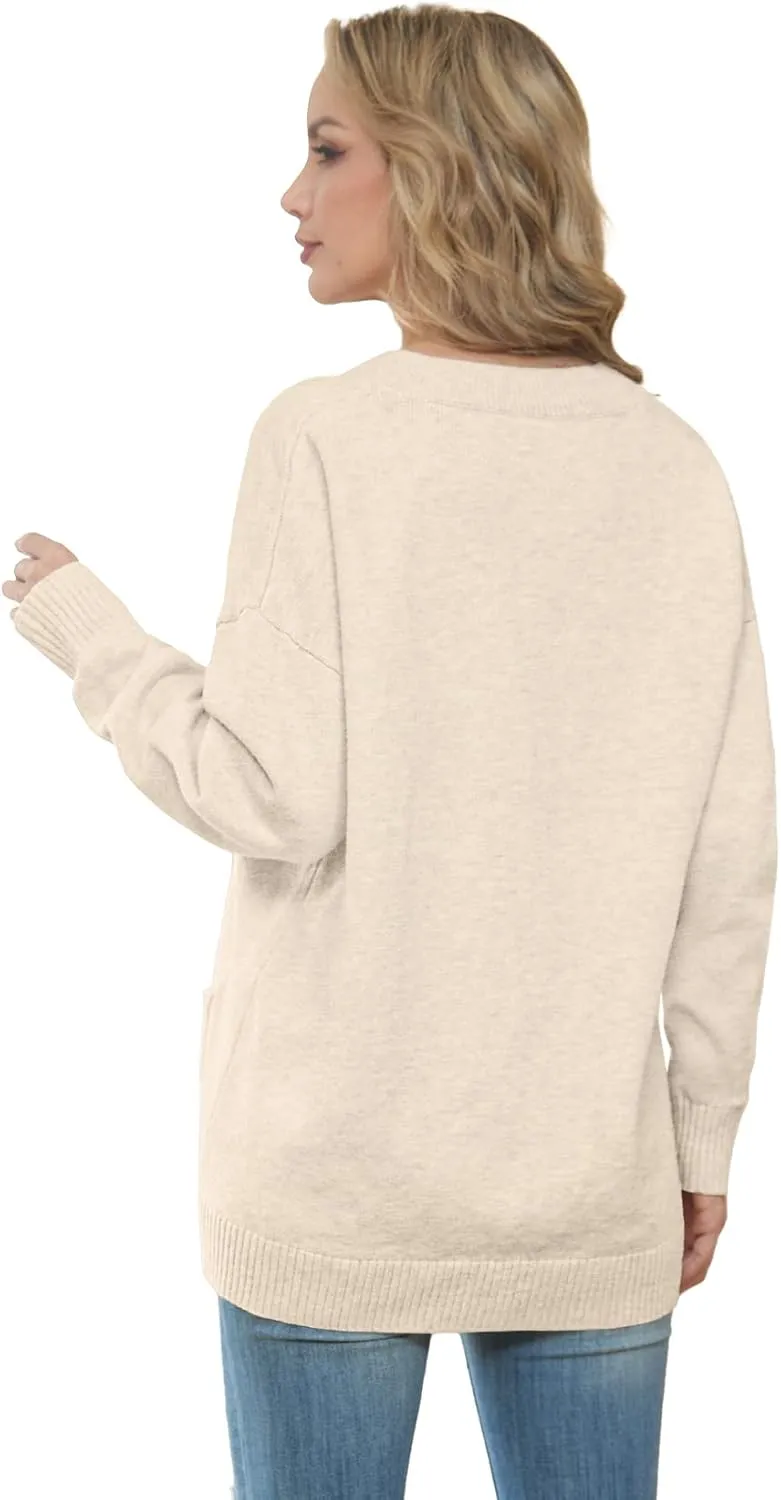 GRECERELLE Women's 2024 Fall Cardigan Sweaters Oversized Open Front Button Knit Outwear Coats with Pockets