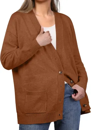 GRECERELLE Women's 2024 Fall Cardigan Sweaters Oversized Open Front Button Knit Outwear Coats with Pockets