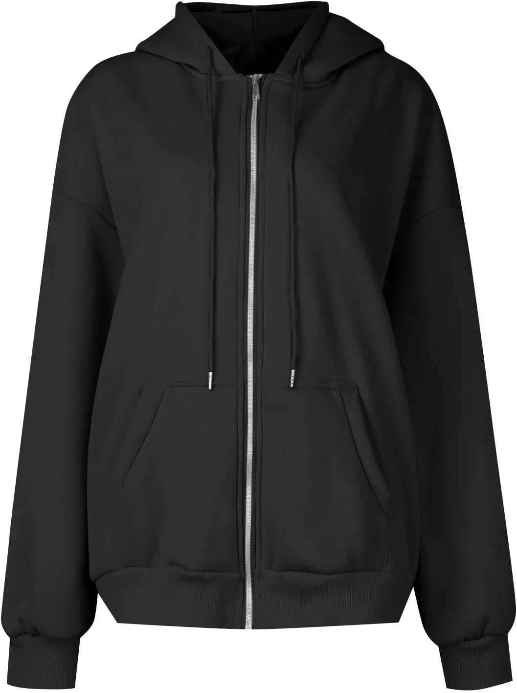 Gumipy Women Zip Up Hoodie Pullover Fleece Drawstring Oversized Sweatshirt Hoodies Long Sleeve Y2K Hoodie with Pockets