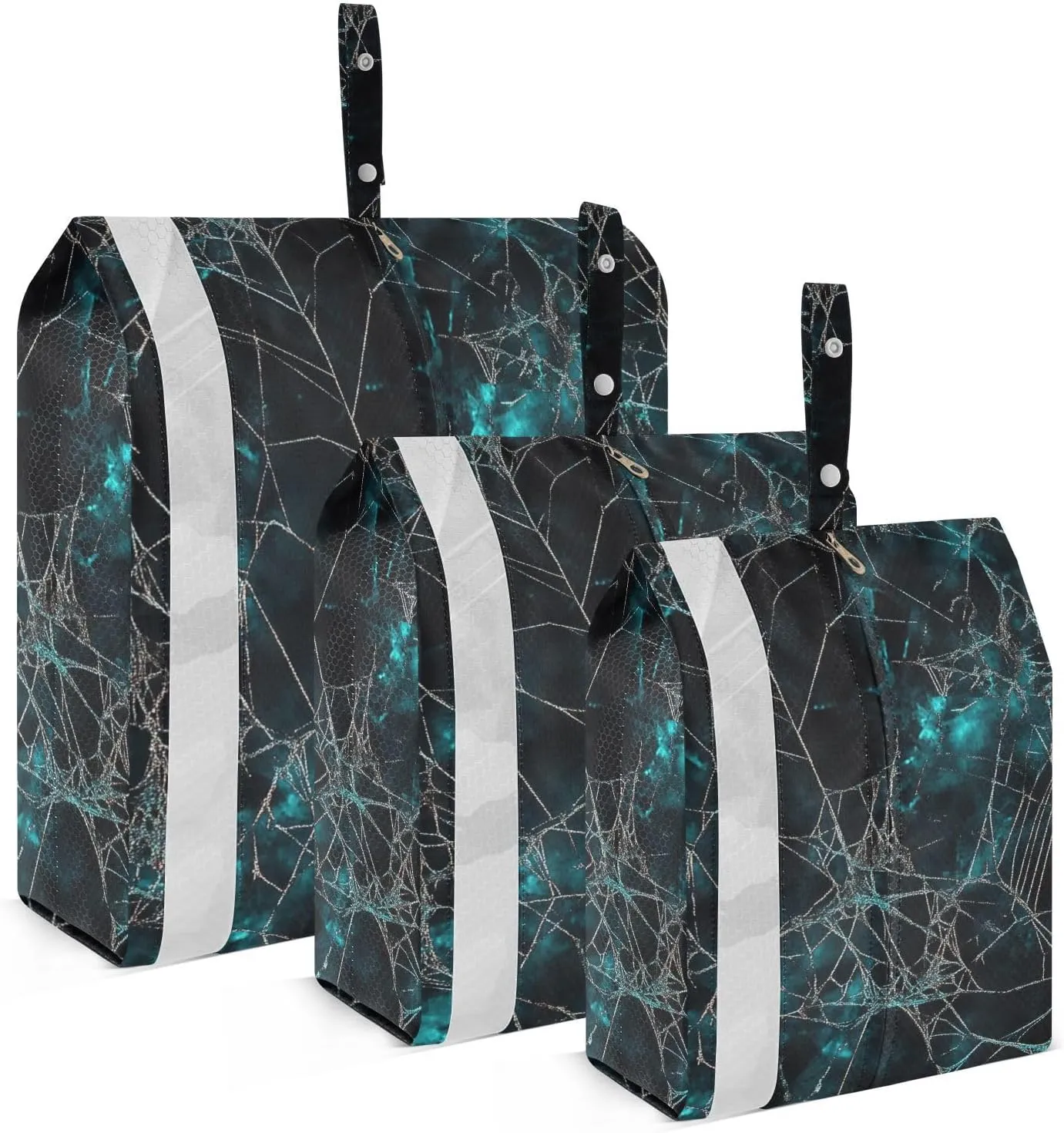 Halloween blue and black web3 Set Packing Travel Organizer Waterproof Garment Bag Closet Storage Luggage Organizer Bags Office Organization And Storage