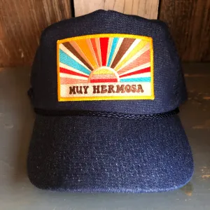 Hermosa Beach MUY HERMOSA 5 panel Denim Mesh Back Cap - Navy