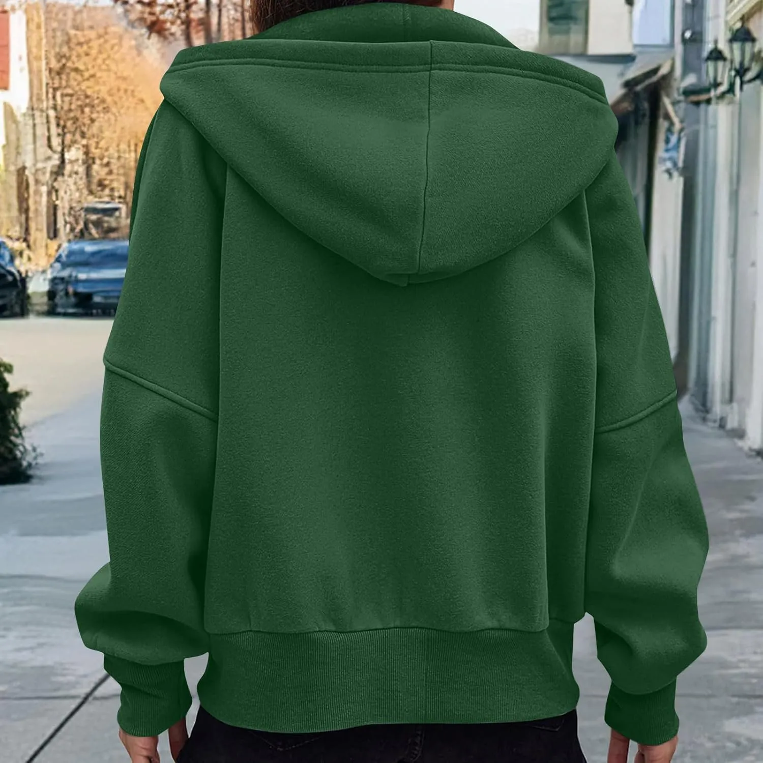 Hoodies For Women Full Zip Up Oversized Sweatshirts Casual Long Sleeve Track Jackets With Pockets 2024 Fall Outfits