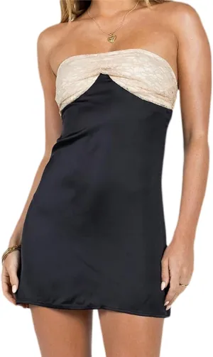 HYxwrjoker Women Y2K Off Shoulder Mini Tube Dress Open Back Strapless Bodycon Dress Pleated A-Line Flare Ruffle Short Dresses