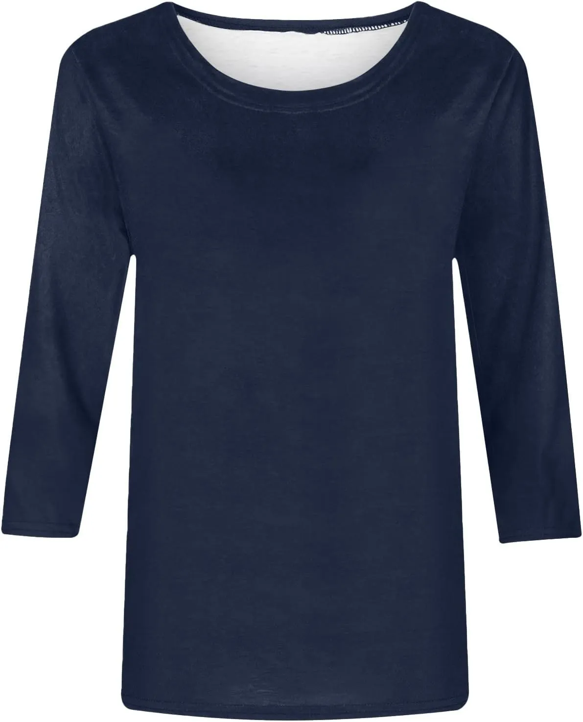 jovati 3/4 Sleeve Shirts For Women Round Neck Basic Blouses Casual Loose Fit Pullover 2024 Womens Summer Work Tops