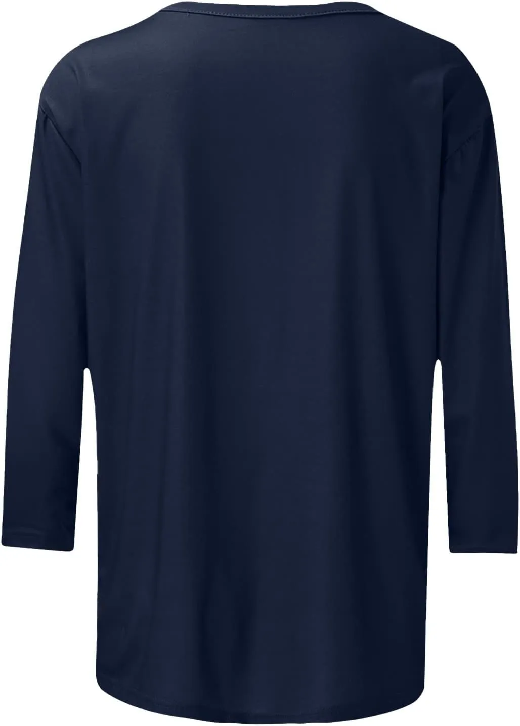 jovati 3/4 Sleeve Shirts For Women Round Neck Basic Blouses Casual Loose Fit Pullover 2024 Womens Summer Work Tops
