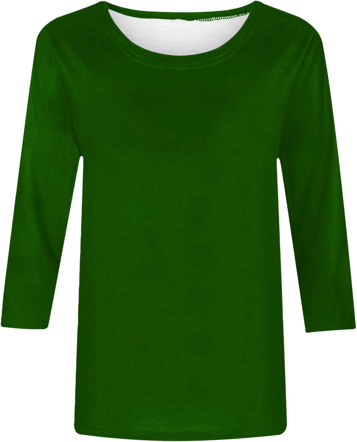 jovati Summer 3/4 Sleeve Tops For Women 2024 Crewneck Basic Blouses Casual Loose Fit Pullover Cute Going Out Shirts