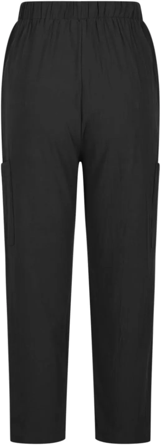 Linen Pants for Women High Waisted Casual 2023 Summer Elastic Waist Straight Leg Long Lounge Trousers Pant