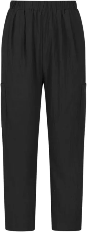 Linen Pants for Women High Waisted Casual 2023 Summer Elastic Waist Straight Leg Long Lounge Trousers Pant